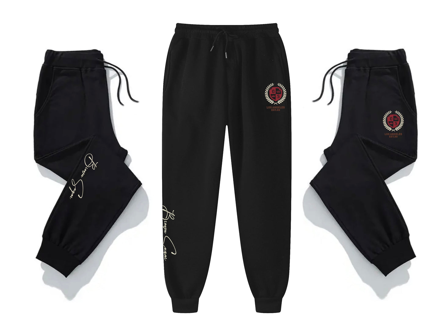B.S. University Black Joggers